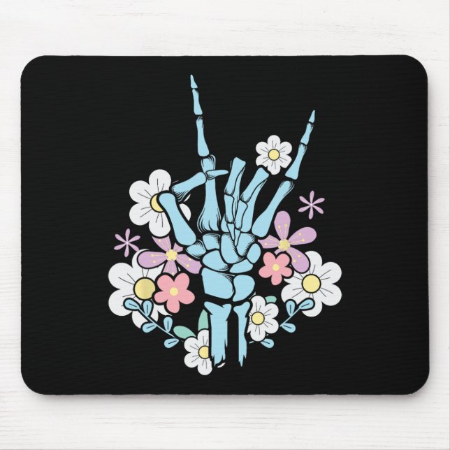 Rocker Skeleton Cap Skater Cool Halloween Punk Roc Mousepad (Vorne)