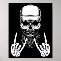 Rocker Skeleton Cap Skater Cool Halloween Punk Roc