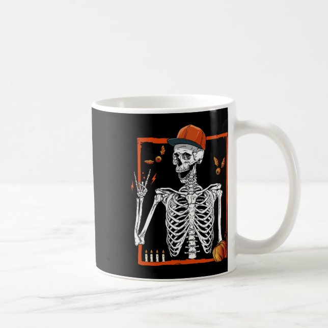 Rocker Skeleton Hand Rock on Costume Fun Halloween Kaffeetasse (Rechts)