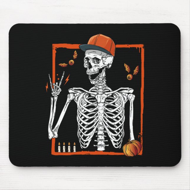 Rocker Skeleton Hand Rock on Costume Fun Halloween Mousepad (Vorne)