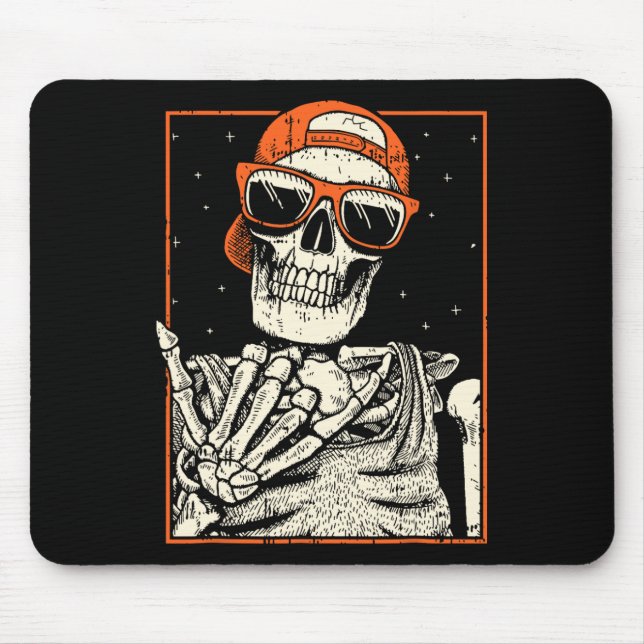 Rocker Skeleton Hand Rock on Costume Fun Halloween Mousepad (Vorne)