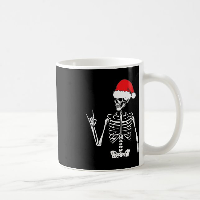 Rocker Skeleton Hand Rock on Costume Fun Weihnacht Kaffeetasse (Rechts)