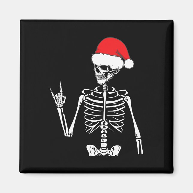 Rocker Skeleton Hand Rock on Costume Fun Weihnacht Magnet (Vorne)