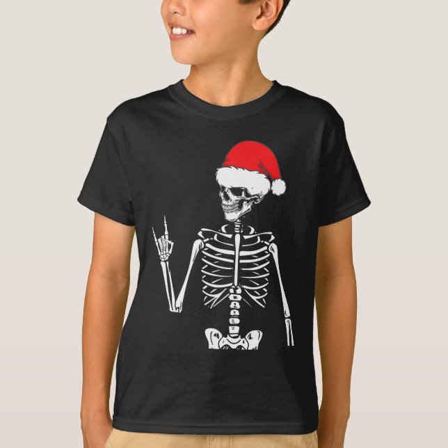 Rocker Skeleton Hand Rock on Costume Fun Weihnacht T-Shirt (Vorderseite)