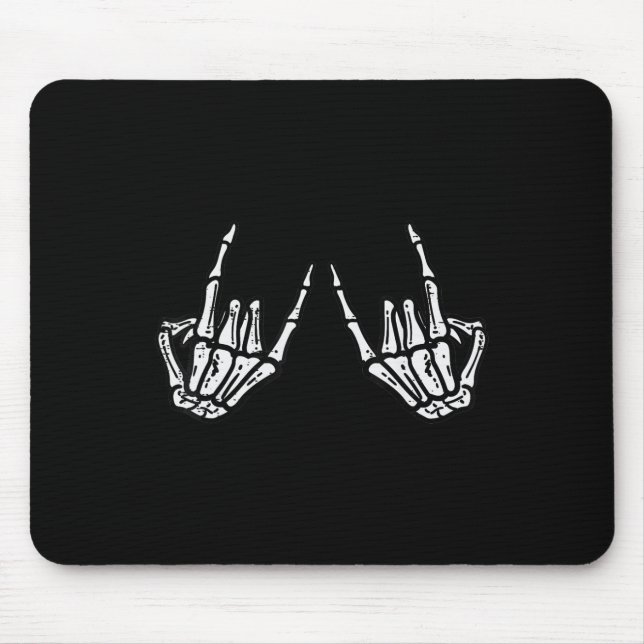 Rocker Skeleton Hand Rock on Costume Funny Hallowe Mousepad (Vorne)