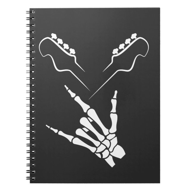 Rocker Skeleton Hand Rock on Rock Notizblock (Vorderseite)