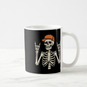 Rocker Skeleton Rock On Hand Halloween Skelett Me Kaffeetasse
