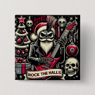 Rocker-Vater Weihnachten Button