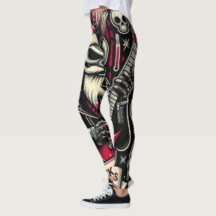 Rocker-Vater Weihnachten Leggings