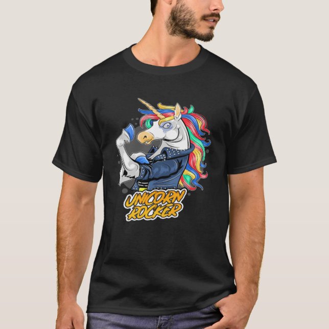 Rockerpferd Celestial farbiges Haar T-Shirt (Vorderseite)