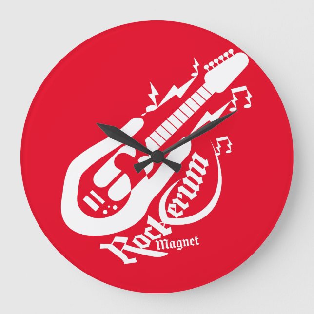 ROCKERUM MAGNET ROCK BY MASANSER PIXELAT GROßE WANDUHR (Vorderseite)