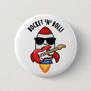 Rocket and Roll Funny Rocket Puff Button