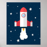 Rocket Astronaut Boy Kinderzimmer Print Galaxy Spa