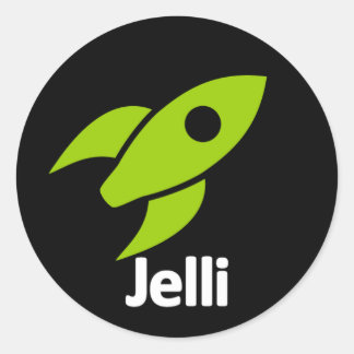 Rocket-Aufkleber - Schwarzes Runder Aufkleber