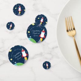 Rocket Baby Shower Flasche Raumschiff Außenbereich Konfetti