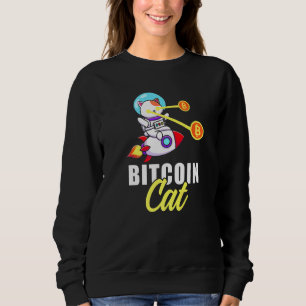 Rocket Bitcoin Cat Laser Eyes Coins Kryptowährung Sweatshirt
