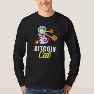 Rocket Bitcoin Cat Laser Eyes Coins Kryptowährung T-Shirt