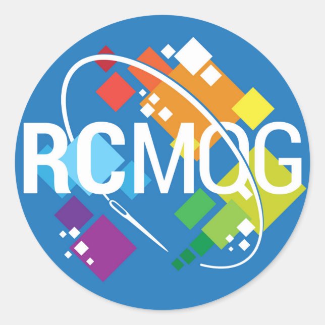 Rocket City Modern Quilt Guild Logo Stickers (L) (Vorderseite)