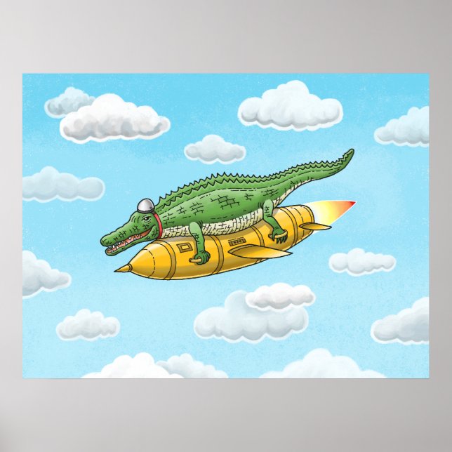 Rocket Crocodile Poster (Vorne)