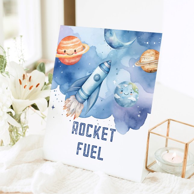 Rocket Fuel Outer Space Planets Geburtstag Sockelschild (Von Creator hochgeladen)