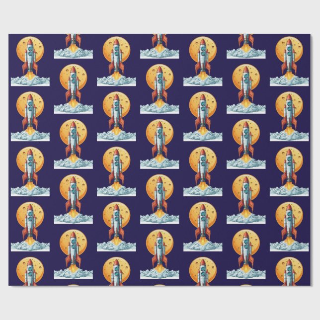 rocket geschenkpapier (Flach)