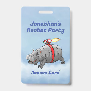 Rocket Hippo Birthday Ausweis