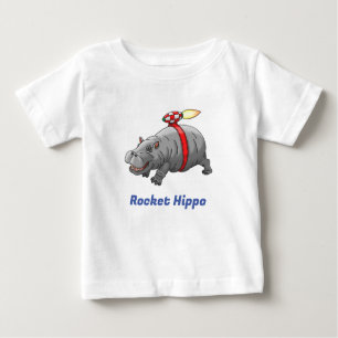 Rocket Hippo Birthday Baby T-shirt