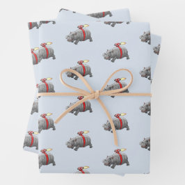 Rocket Hippo Birthday Geschenkpapier Set