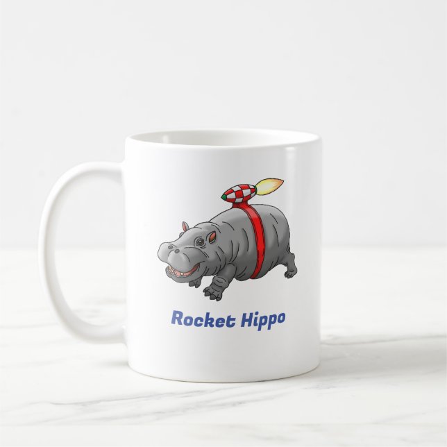Rocket Hippo Birthday Kaffeetasse (Links)