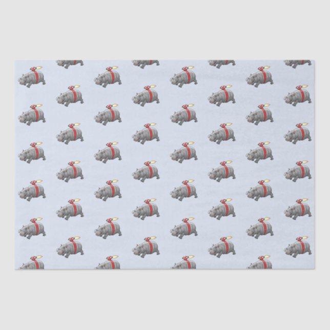 Rocket Hippo Birthday Seidenpapier (Vorderseite)