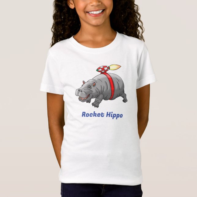 Rocket Hippo Birthday T-Shirt (Vorderseite)