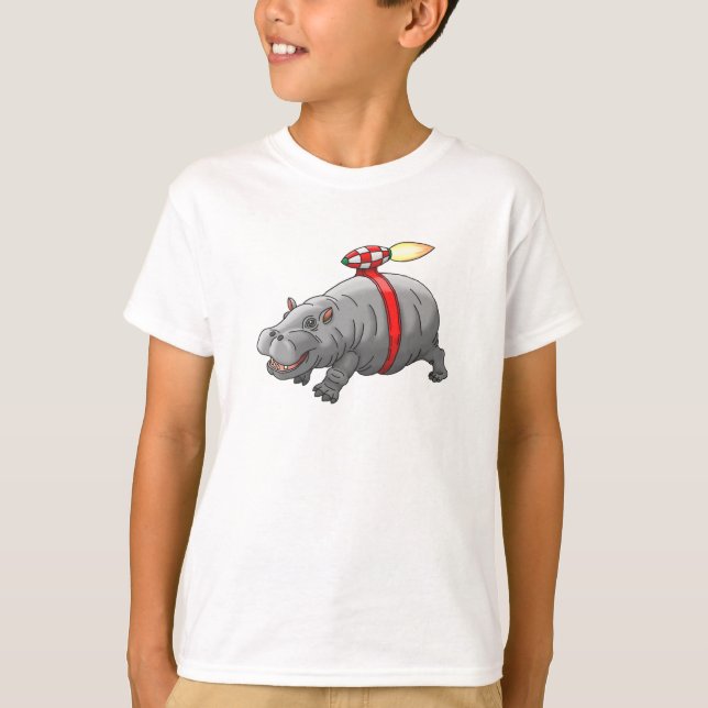 Rocket Hippo's Jetpack Ride T-Shirt (Vorderseite)