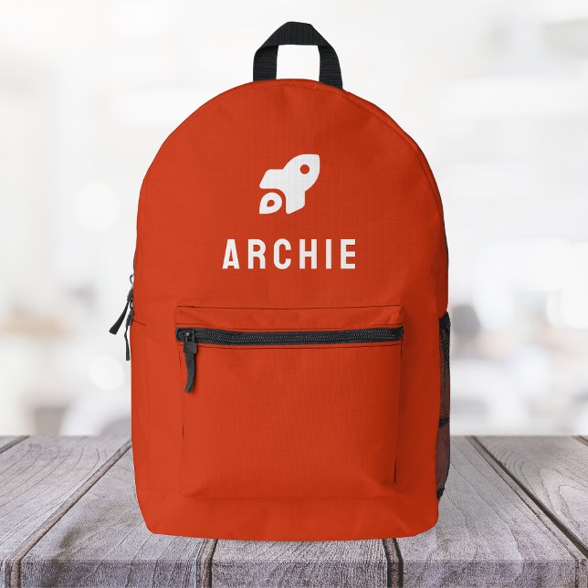 Rocket Icon Motif Minimal Red Bedruckter Rucksack (Von Creator hochgeladen)