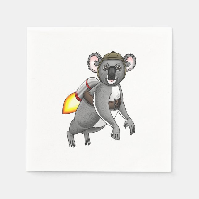 Rocket Koala Bear Serviette (Vorderseite)