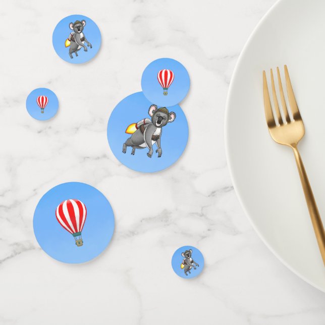 Rocket Koala Birthday Konfetti (Gruppe)
