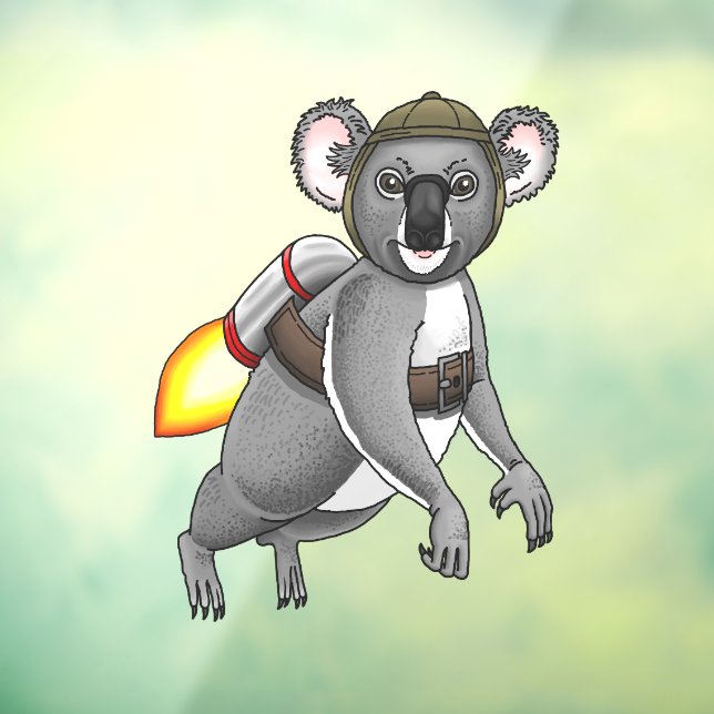 Rocket Koala Fensteraufkleber (Blatt 3)