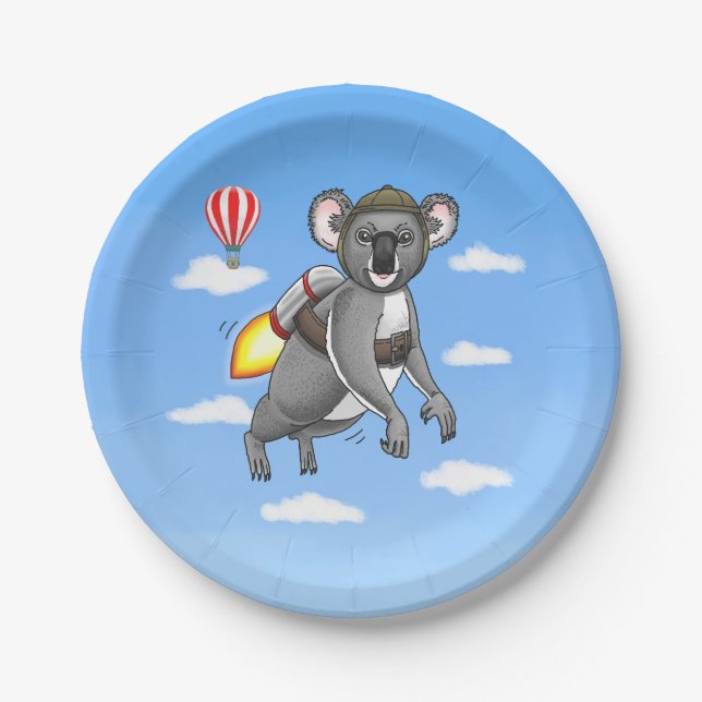 Rocket Koala Pappteller (Vorderseite)