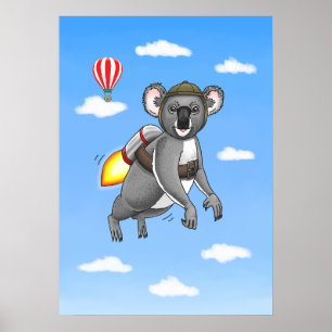 Rocket Koala Poster