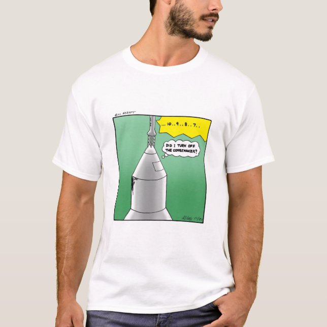 Rocket Launch Spaß Tee Shirt (Vorderseite)