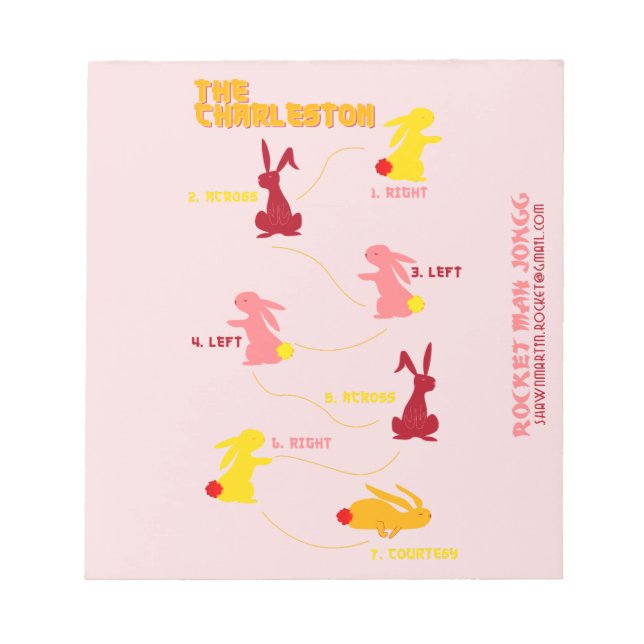 Rocket Mah Jong Charleston Notebook Notizblock (Vorderseite)