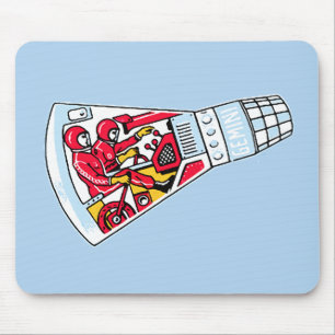 Rocket Man Retro Gemini Raketen im Weltraum Mousepad