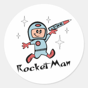 Rocket Man Runder Aufkleber