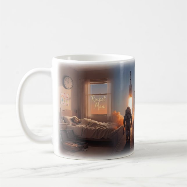 Rocket Man Weltraumreise Traum Tasse (Links)
