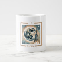 Rocket Moon Space Monogramm