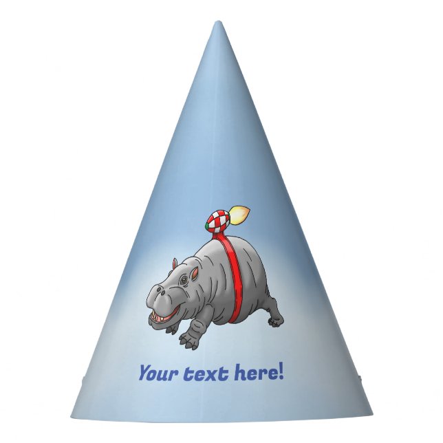 Rocket Nilpferd Geburtstag Partyhütchen (Vorderseite)