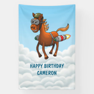 Rocket Pony Geburtstag Banner
