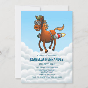 Rocket Pony Geburtstag Einladung