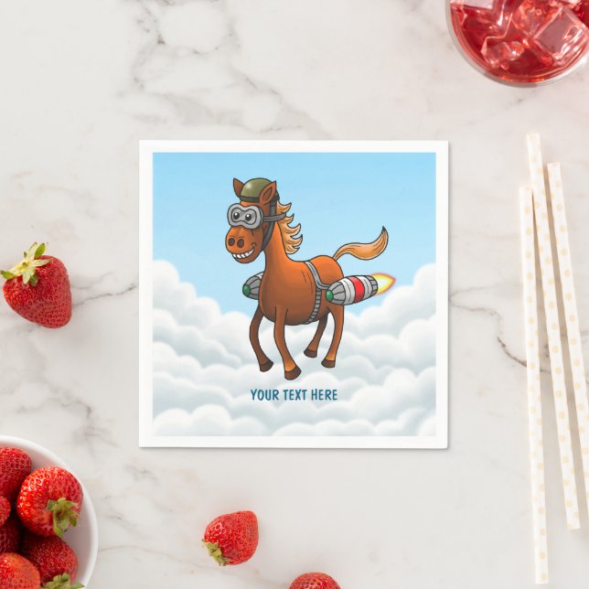 Rocket Pony Geburtstag Serviette (Beispiel)