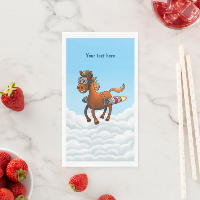 Rocket Pony Geburtstag Serviette (Beispiel)