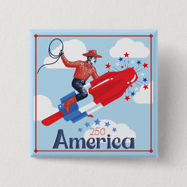 Rocket Pop Cowboy Knopf Button